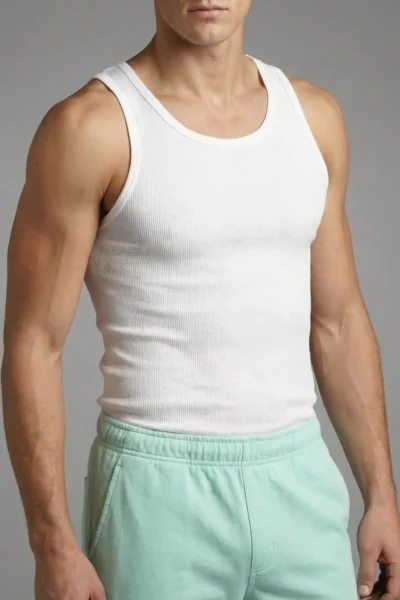 Eco Rib Tank - 2pcs. Per size in one pack ( White )