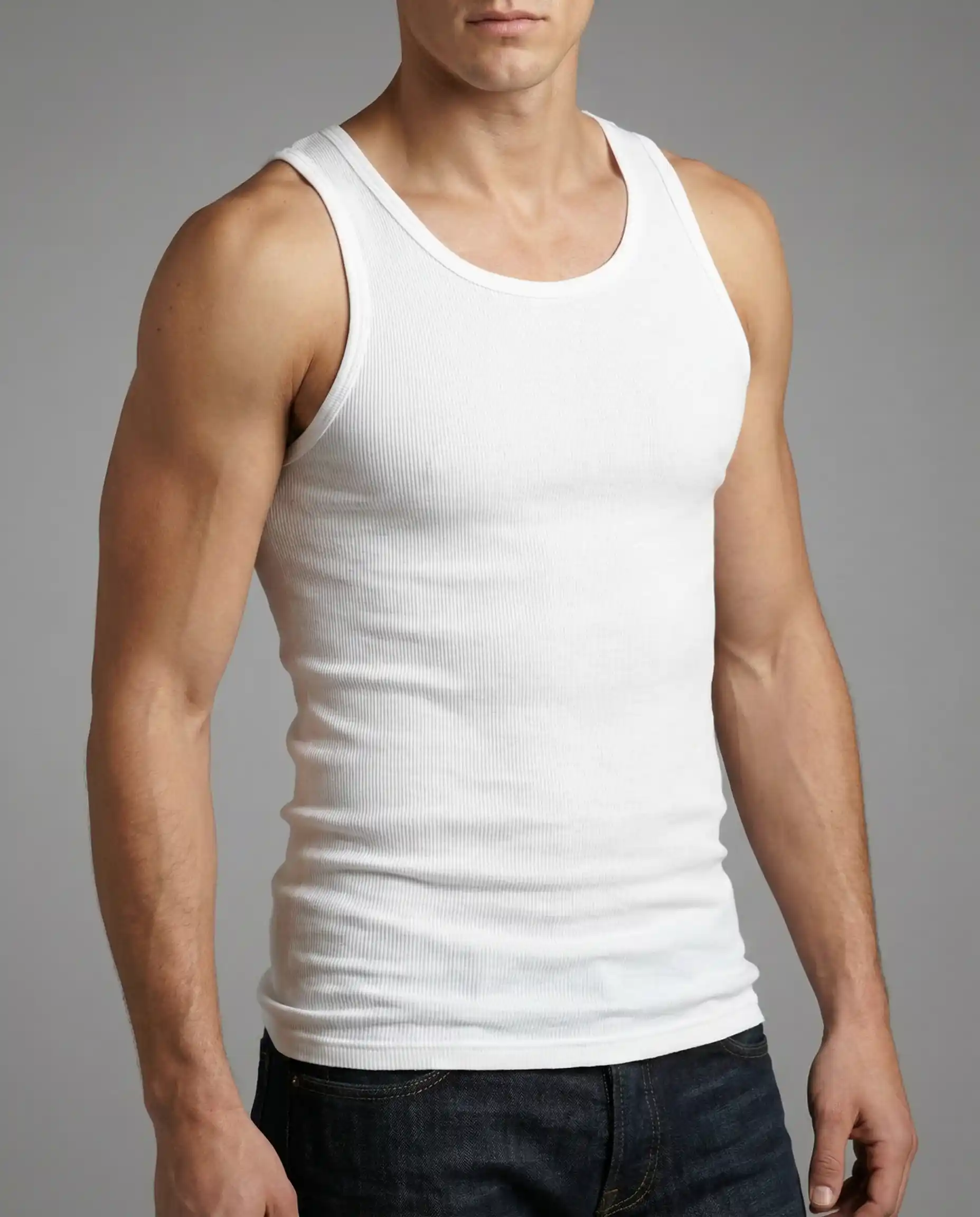 Eco Rib Tank - 2pcs. Per size in one pack ( White ) - Image 2