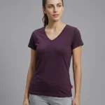 Claire V-neck t-shirt - Wine